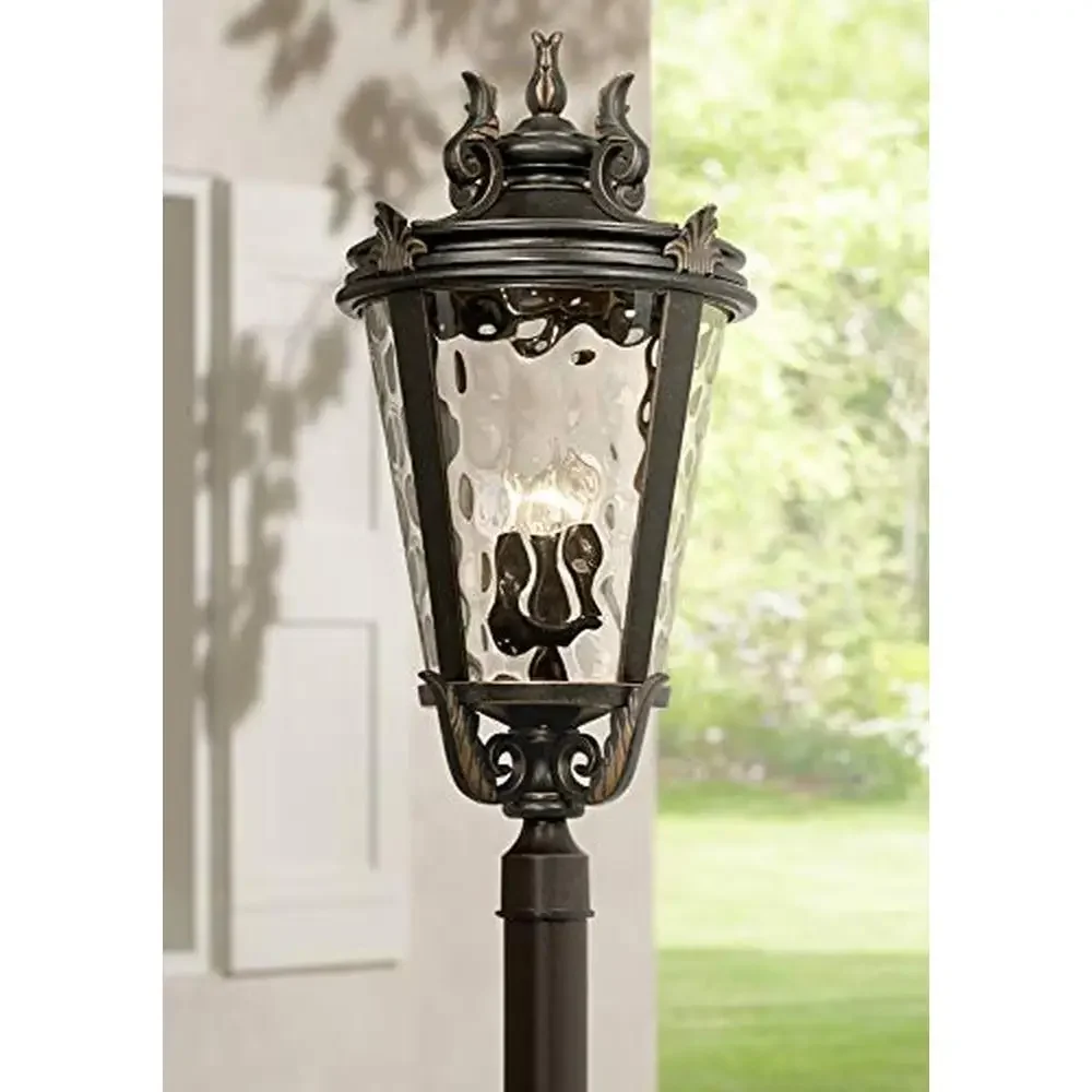 Vintage Veranda Bronze Scroll Outdoor Post Light Fixture 33 1/2