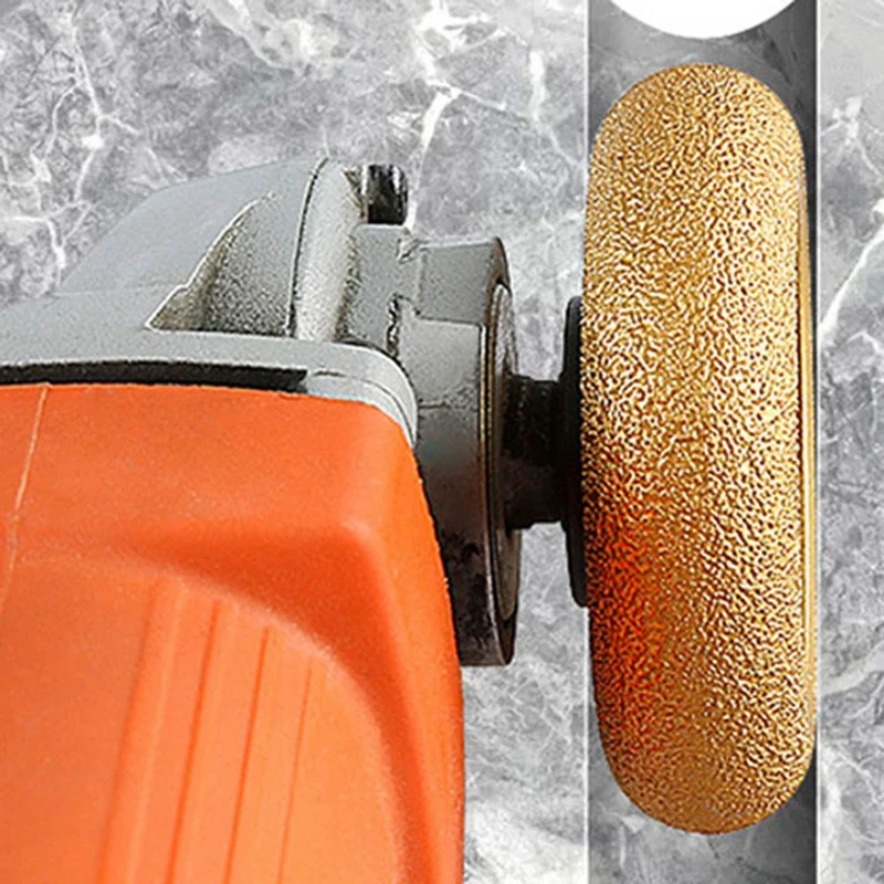 75Mm Stone Edging Wheel Grinding Wheel Roman Slotted Granite Marble Brazed Diamond Angle Grinder Grinding Head