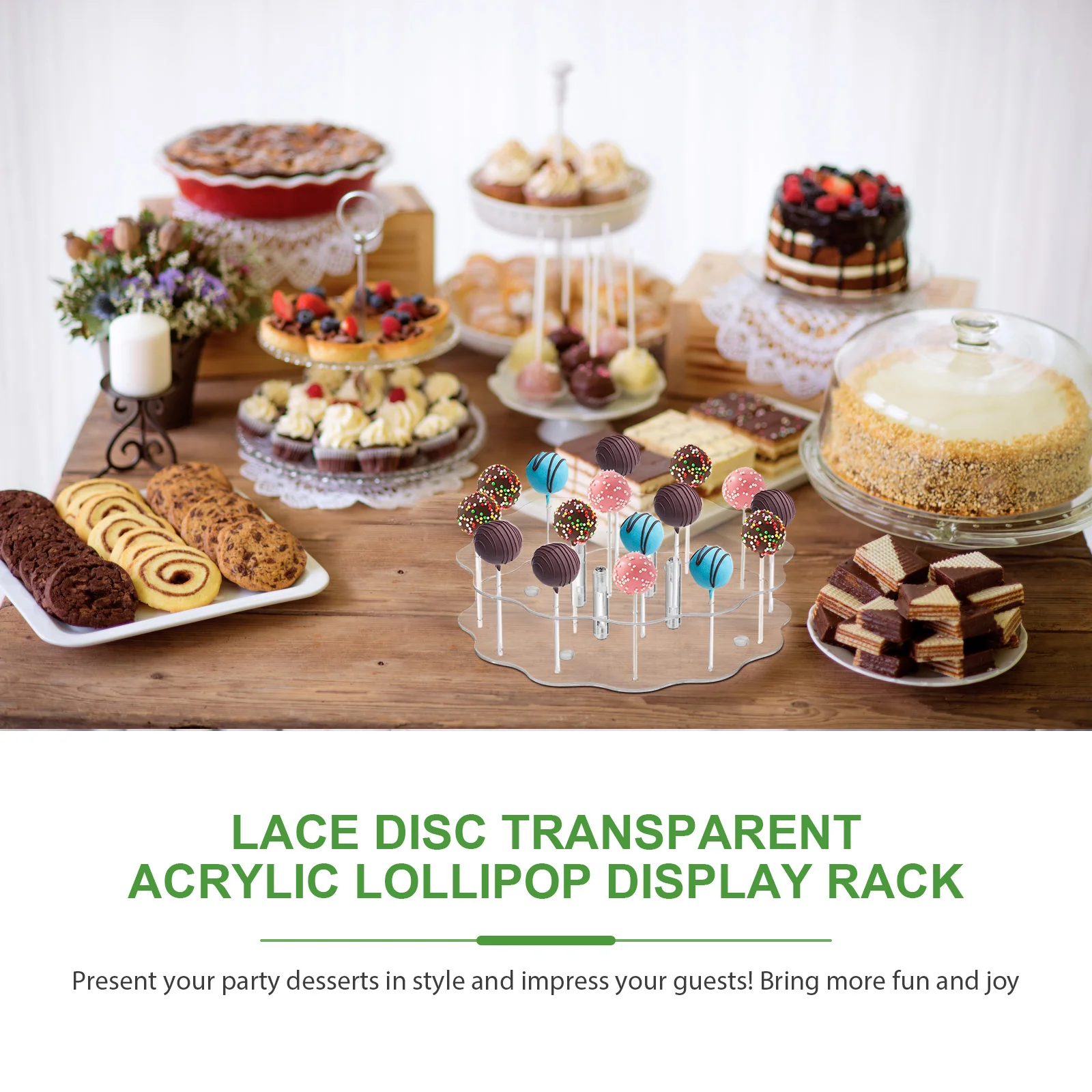 

16 Hole Clear Acrylic Lollipop Stand for Wedding Birthday Baby Shower Party Candy Table Display Holder Lollipop Stand