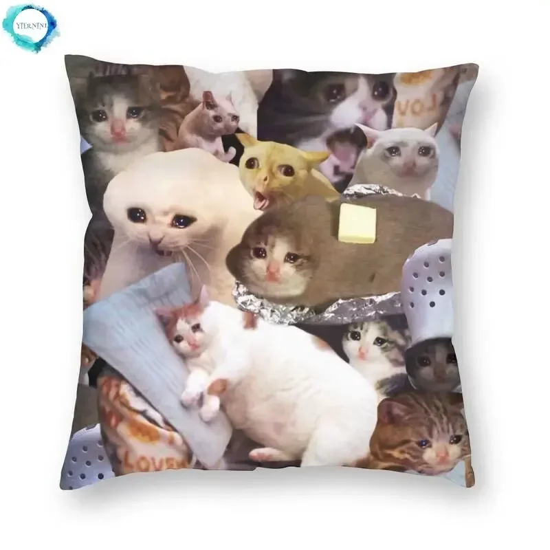 Weeping cat cushion cover print dynamic series decorative pattern home pillow cover square office decorative cushion cover