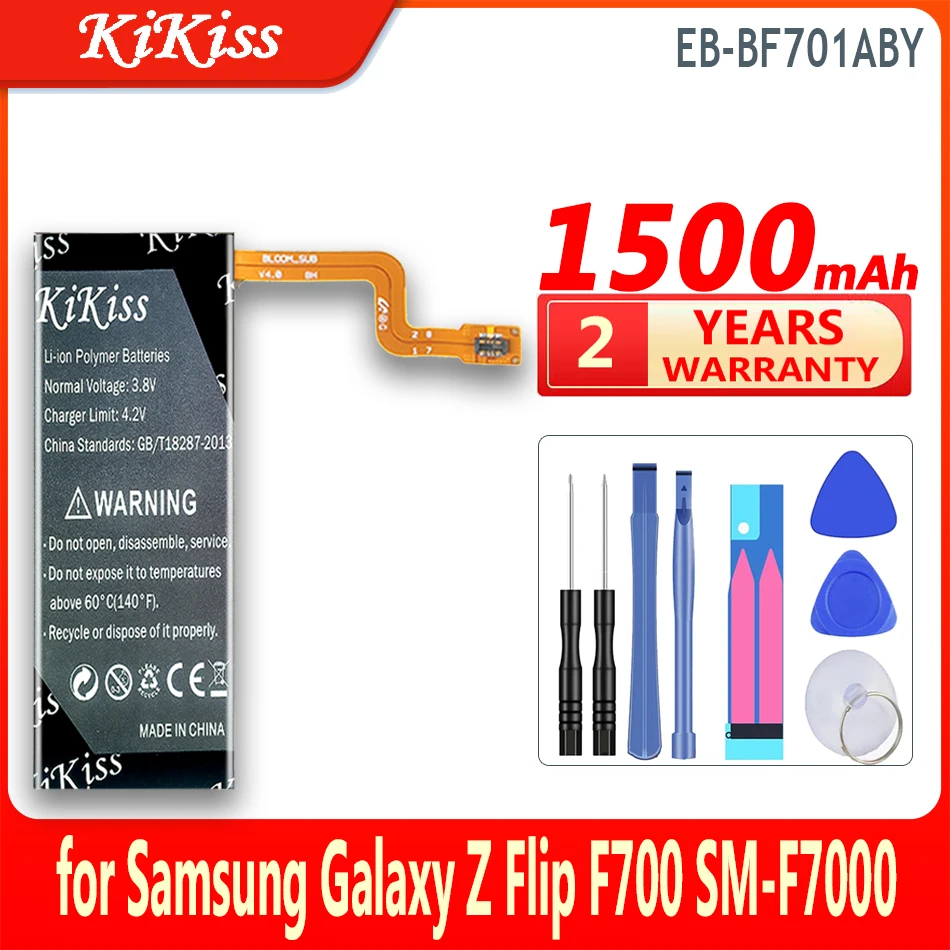 1500mAh/2900mAh KiKiss Battery EB-BF701ABY EB-BF700ABY for Samsung Galaxy Z Flip F700 SM-F7000 Mobile Phone Batteries