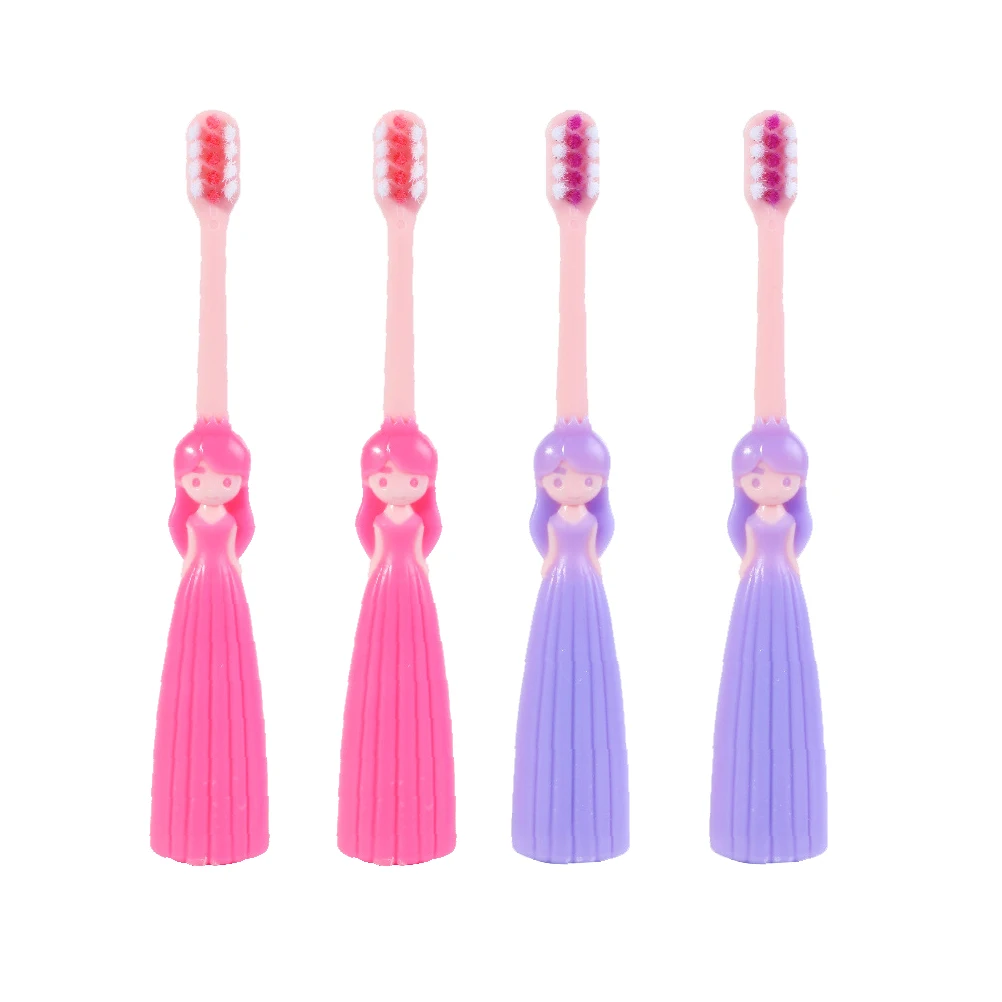 

4pcs Kids Toothbrush Soft Bristle Children Daily Use Travel Ergonomic Manual Teeth Brush Secure Premium Comfortable Supple
