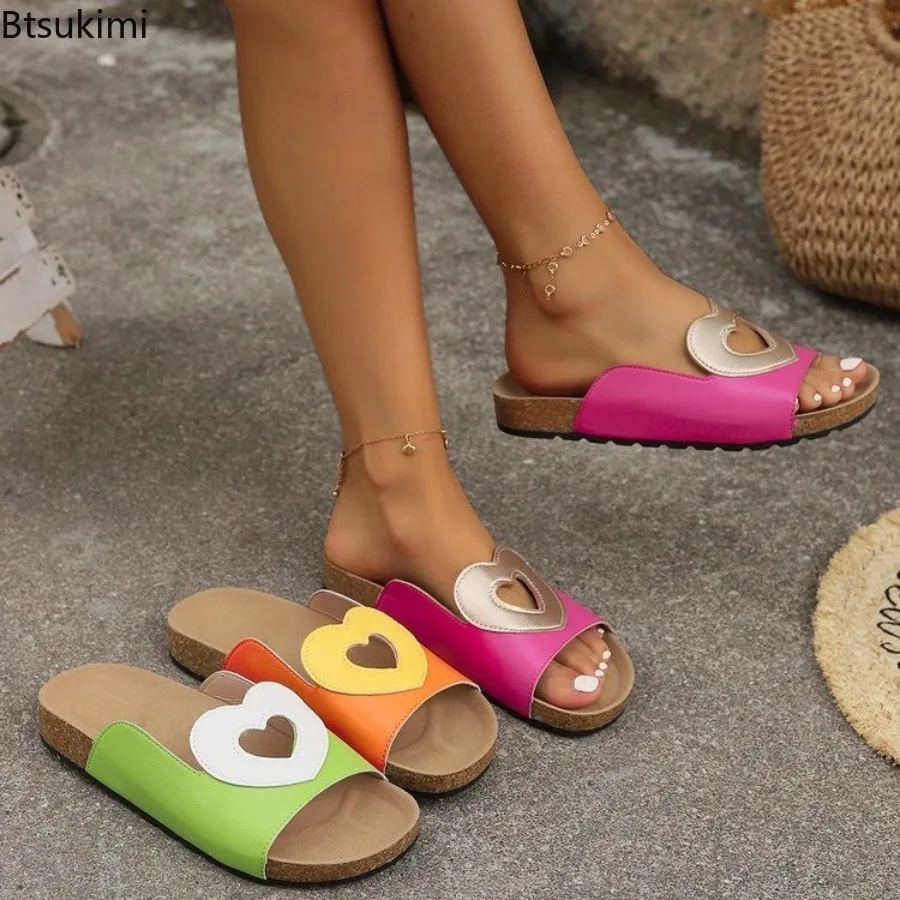 2024 Summer Candy Color Women's Casual Outdoor Slippers Fashion Non-slip Thick Soled Sandals Ladies Open Toe Beach Slides Shoes