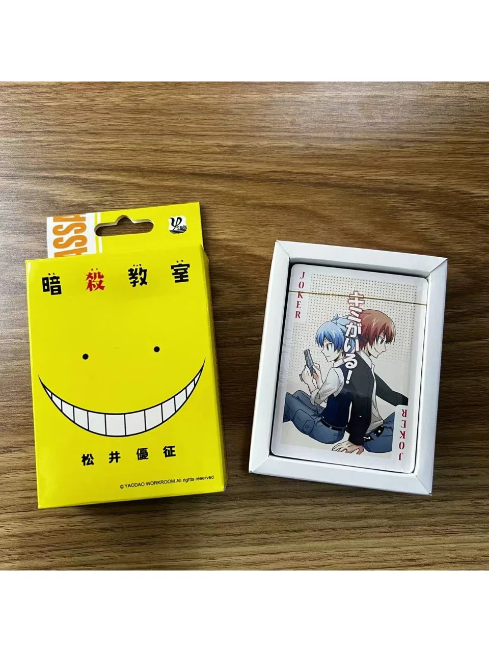 54 pièces cartes Anime assassinat classe cartes de Poker Cosplay cartes de jeu de société relié Collection jouet cadeau avec boîte