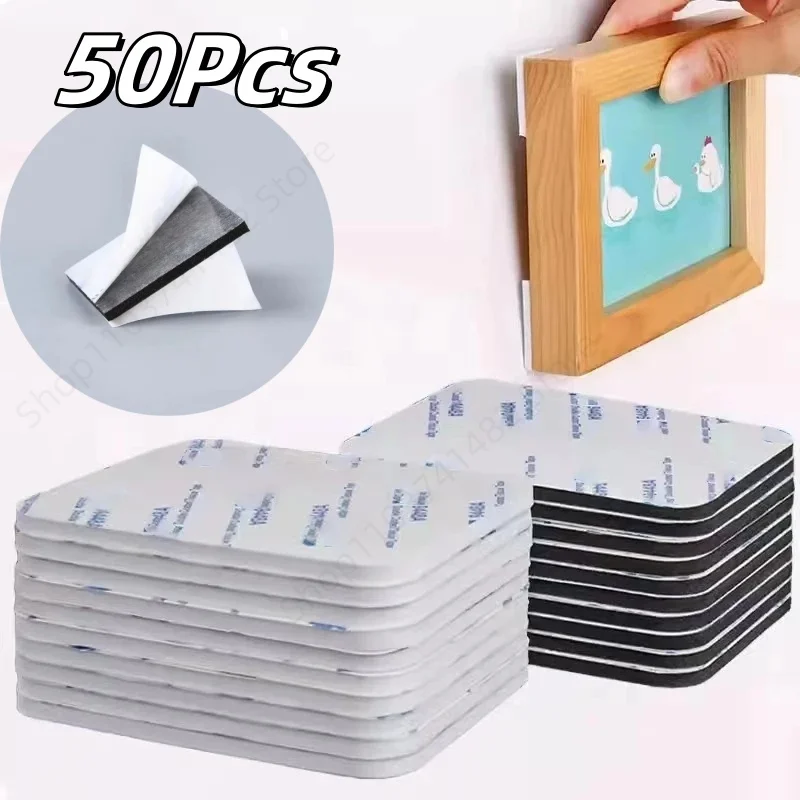50Pcs Foam double sided adhesive tape Black White Strong EVA Sticker Installation Fixing Pad for Auto Home Decoration Sticker