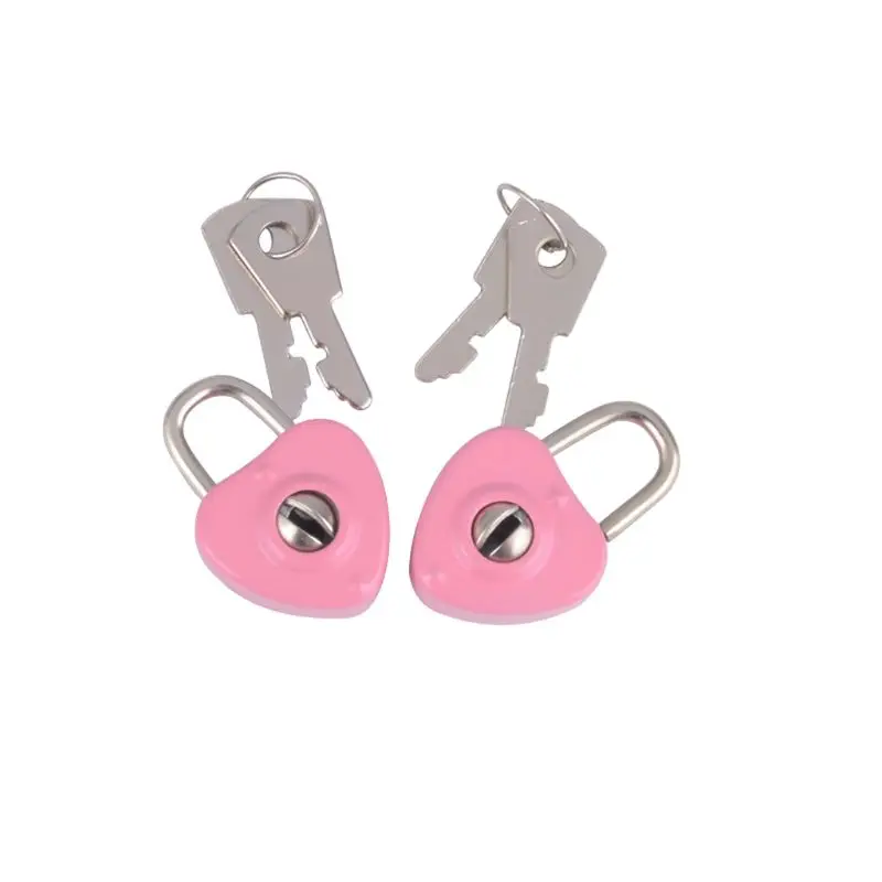 652F Mini Heart Practical Padlocks With Keys Metal for  Lock Jewelry Box Decorative Padlock for Lovers, Girls, Students