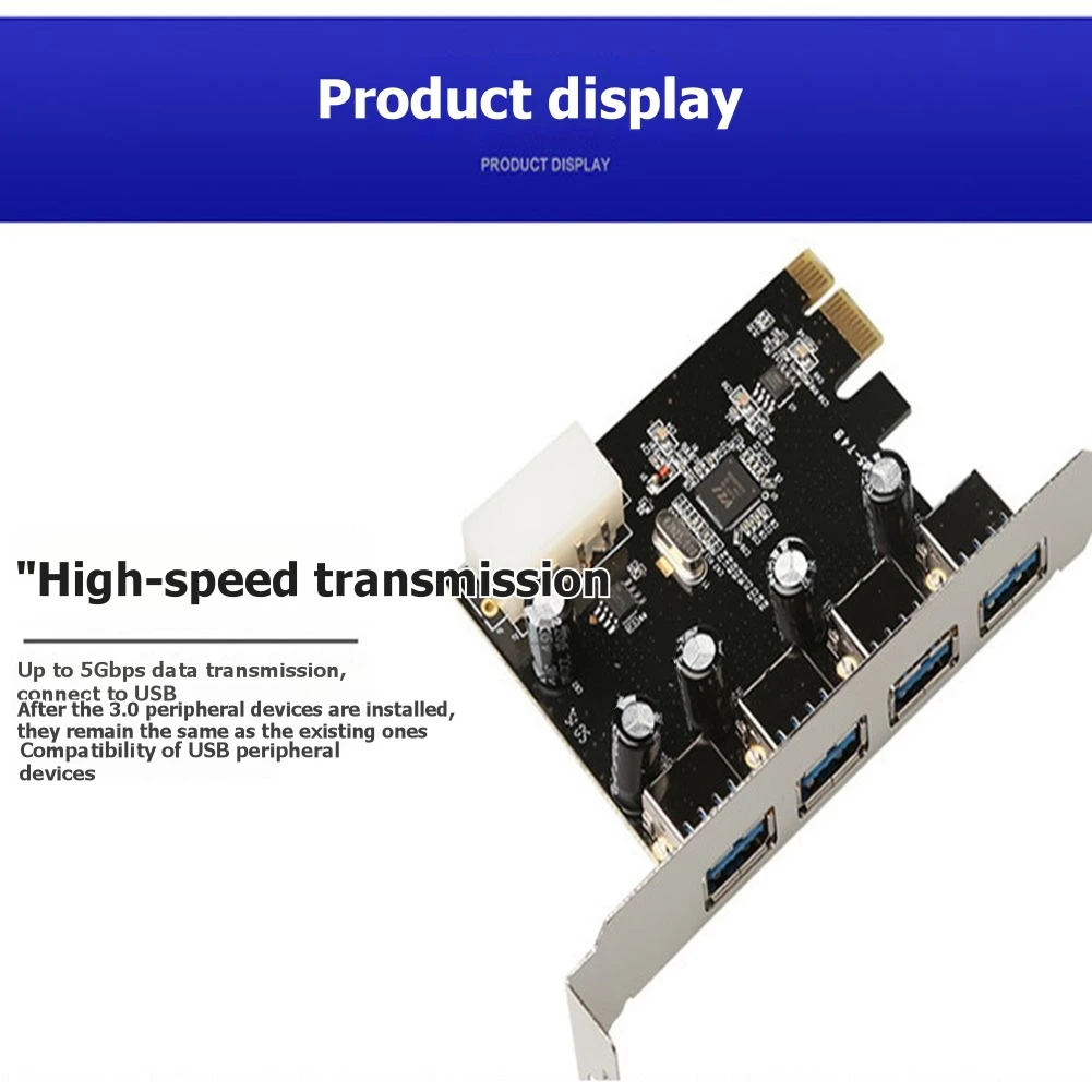 UTHAI 4-Port USB 3.0 PCI-E Expansion Card PCI Express PCIe USB 3.0 Hub Adapter 4-Port USB 3 0 PCI E PCIe Express 1x
