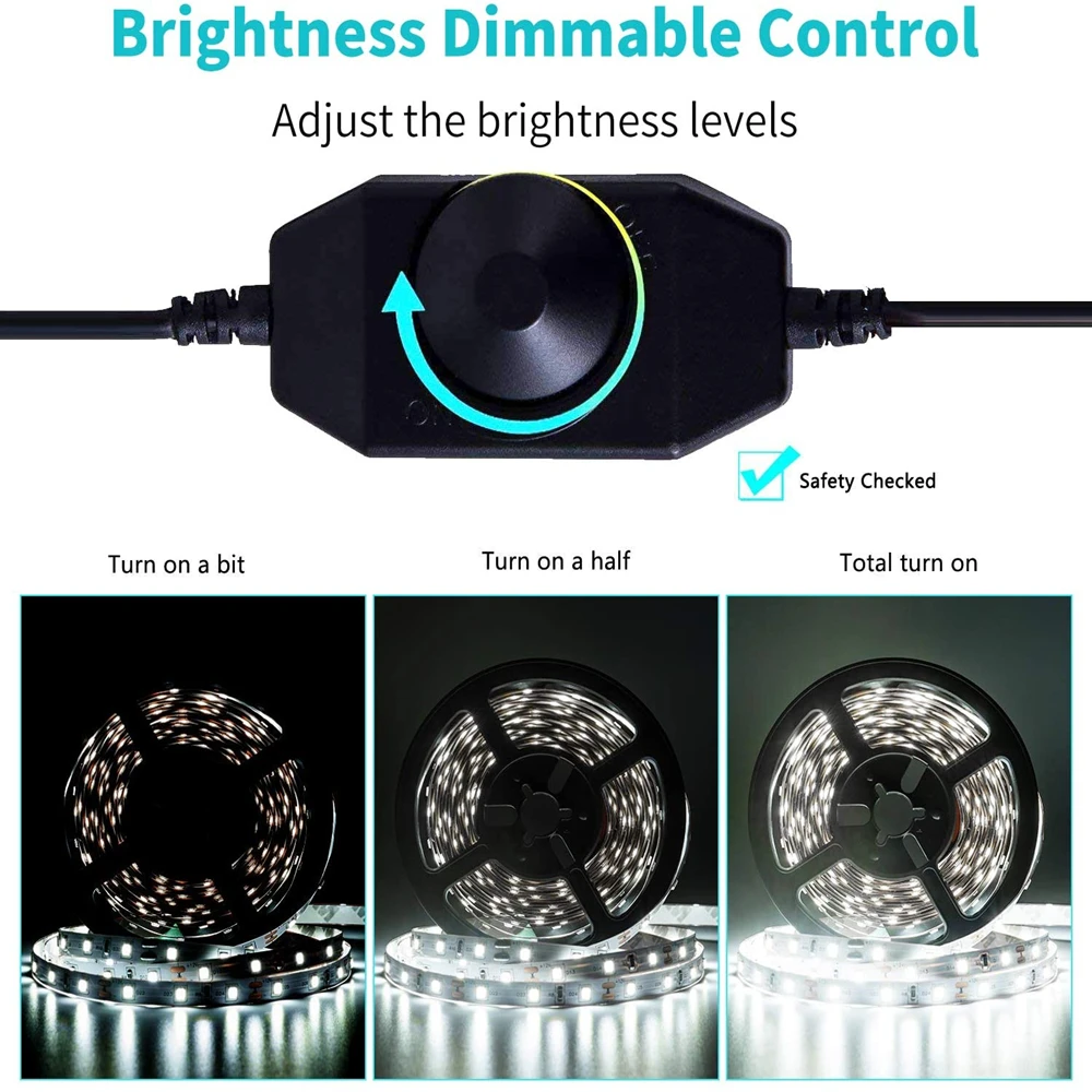 LED Dimmer Switch Brightness Adjust Controller for 3528 5050 5730 5630 Single Color Strip Light DC 12V 24V