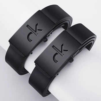 Retro Simple Men's Alloy Automatic Buckle Business Belt With Shorts Belt Accessories Fashion Men's Casual Belt 4