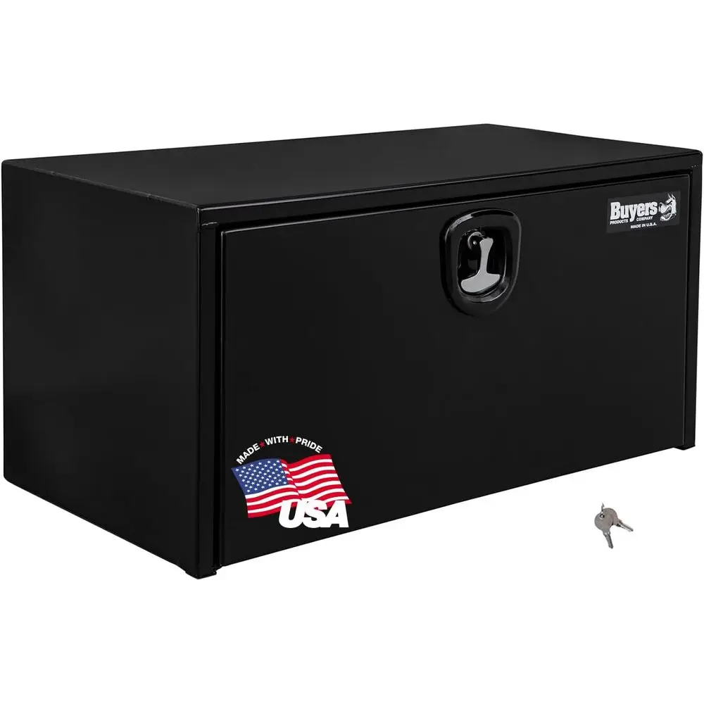 

Black Steel Underbody Truck Box, 48 x 18 x 18, 3-Point Compression, Made in USA, Toolbox or Truck Bed