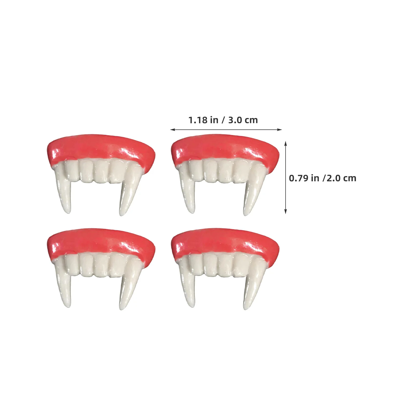 4pcs Realistic Vampire Fangs Fake Teeth Caps For Halloween Cosplay Scary Gothic Costume Accessories Kids Adult Reusable Novelty