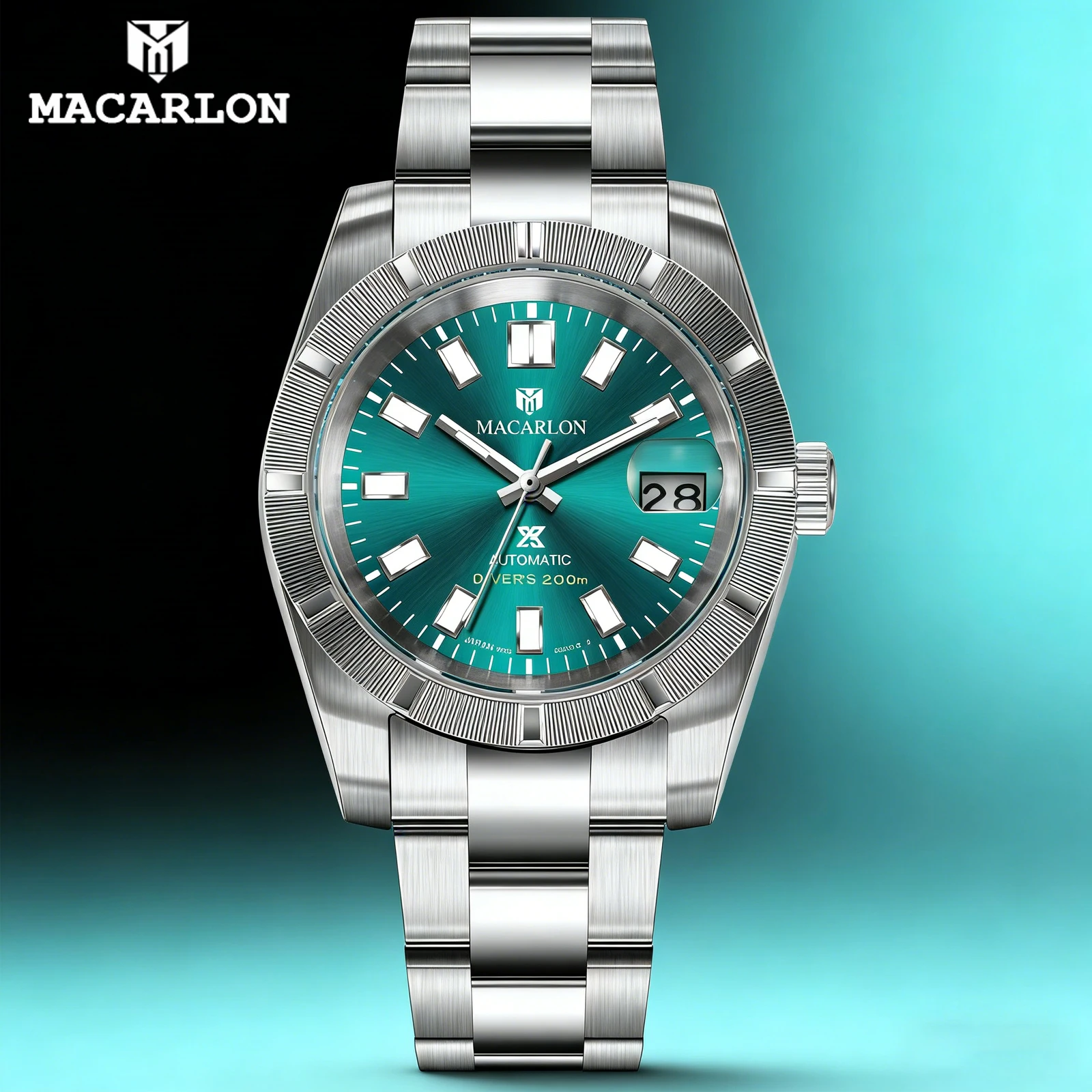 

2026 New MACARLON Design 38mm Mechanical Watch Men Sapphire Glass Luminous Stainless Steel Waterproof China NH35 Automatic Watch