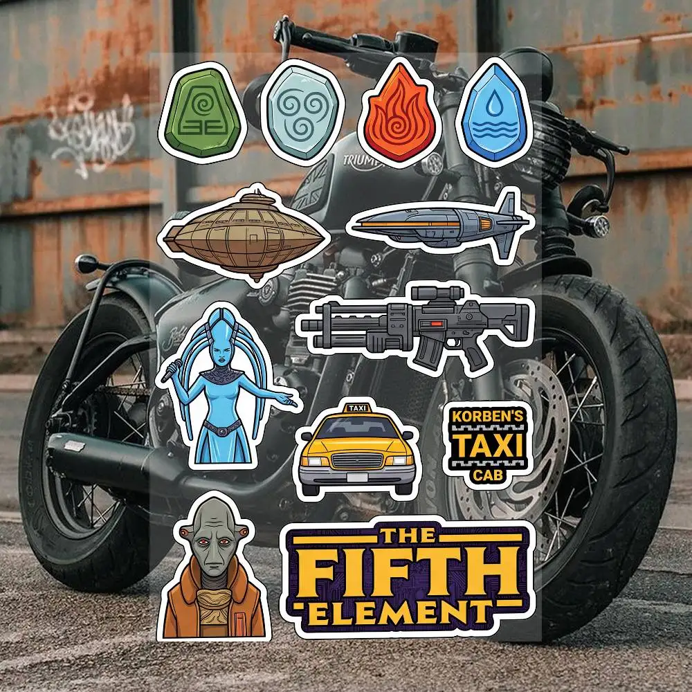 Film T-The Fifth Element  Waterproof Reflective Motorbike Stickers Easy Peel Removable Decals for Motorcycle Car