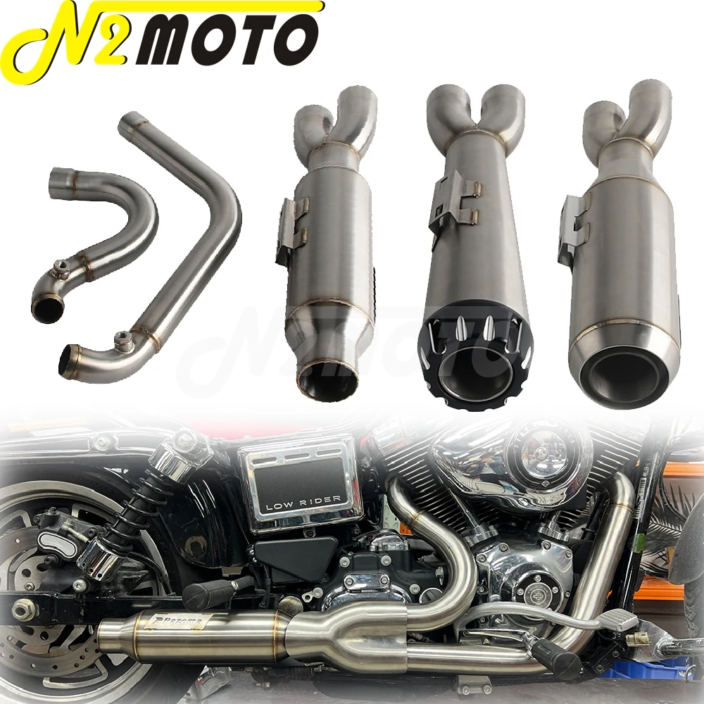 

Motorcycle Big Bore 2-into-1 Full Complete Exhaust Muffler Pipe System For Harley M8 Touring Electra Glide FLHTK FLHTI 2017-up