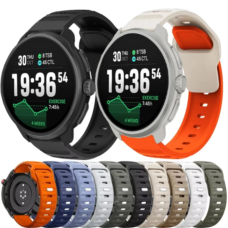 Bracelet en Silicone de 22mm pour Suunto Race 2, bracelet de sport respirant pour Suunto 9 Peak/9 Peak Pro/5 Peak/Run/Ocea, accessoires