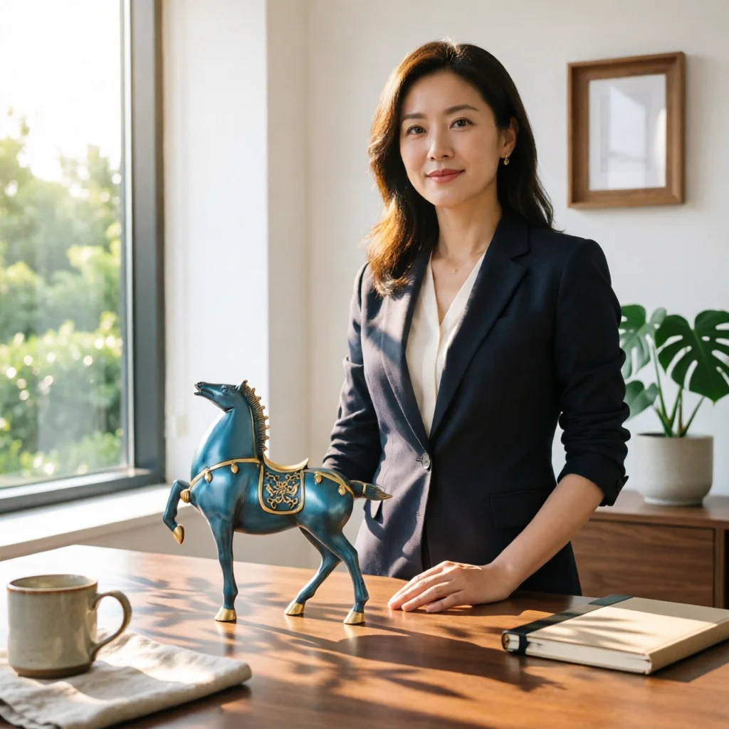 

Horse Statue New Chinese Design Horse Desktop Statue Home Decoration Hand Painted Long-Lasting for Executives
