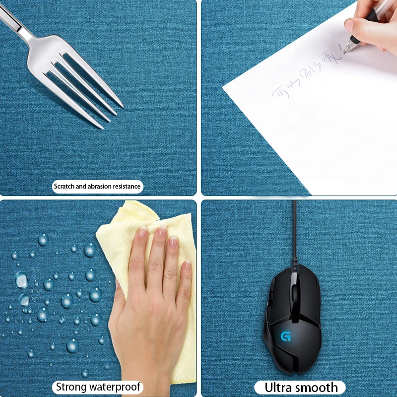 Double-Sided Leather Mouse Pad Portable Desktop Mat Water-Proof Non-Slip Desk Set Office Decoration Customizable Size