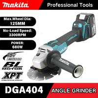 2025 Makita DGA404 100/125mm Angle Grinder 18V Lithium Battery Brushless Polishing Machine 4 Gear Industrial Cutting Power Tools