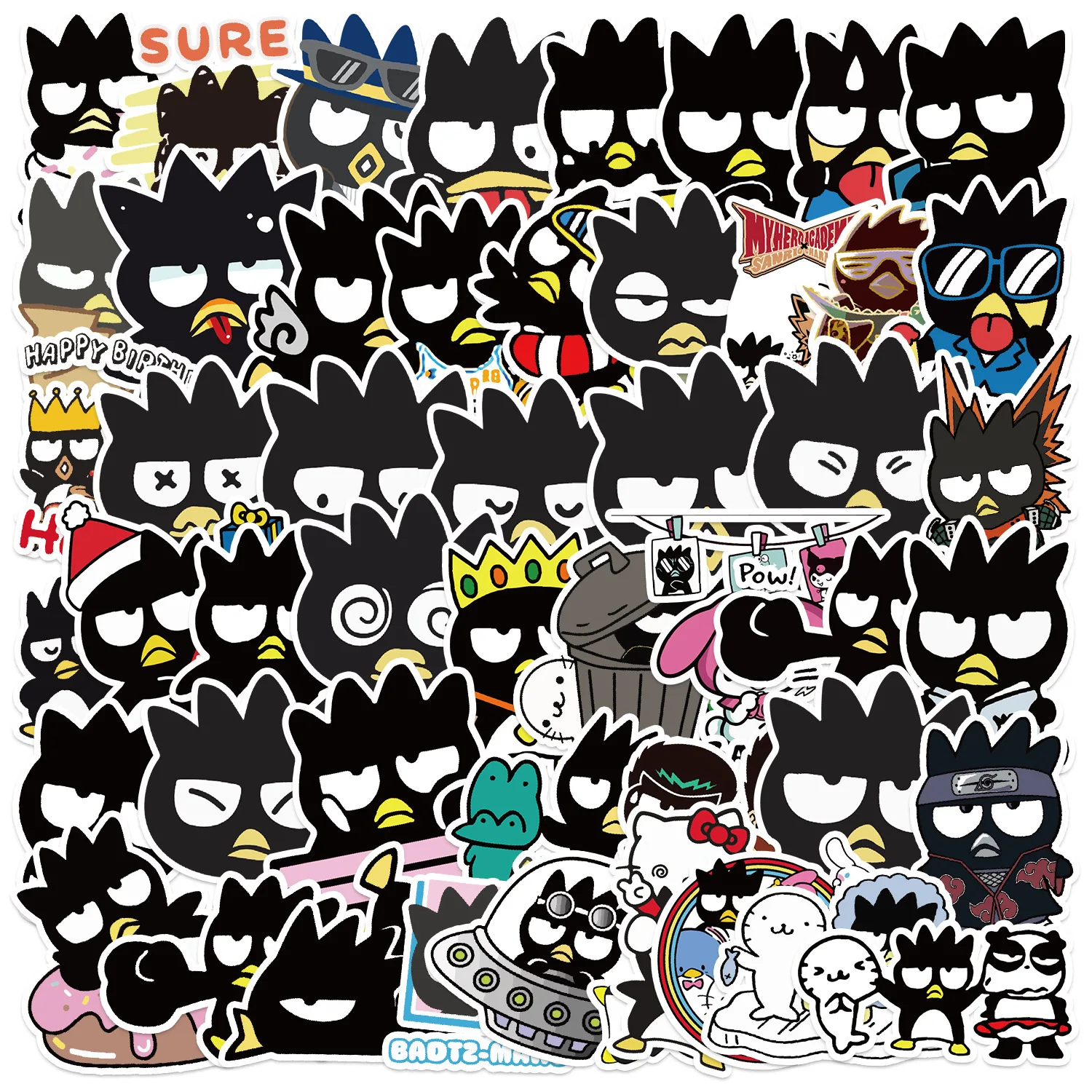 10/30/50pcs Bad Badtz Maru Cartoon Stickers Sanrio Anime Sticker Diary Scrapbooking Fridge Laptop Skateboard Car Decal Toy Gift