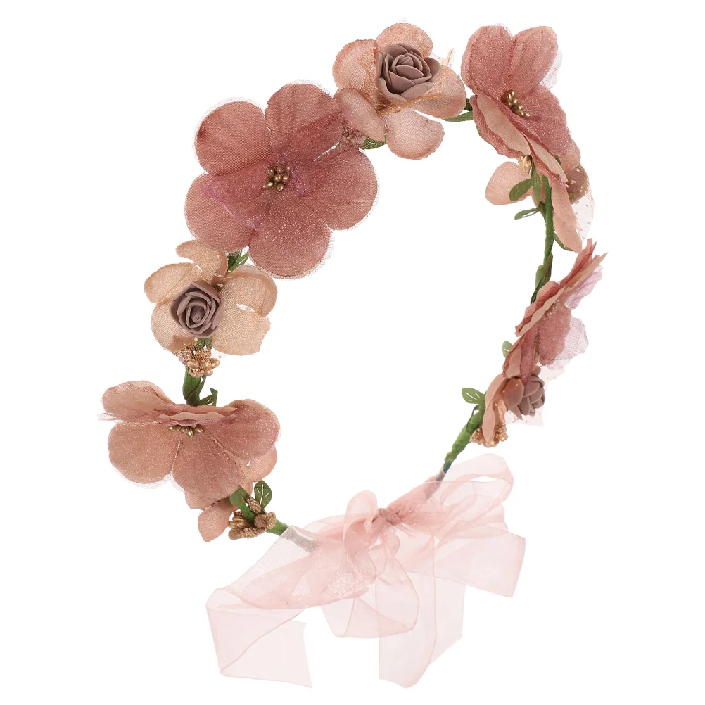 

Floral Headb Elegant Wedding Hair Accessories Bridal Wreaths Vine Headwear Adjustable Size Lightweight Comfort Durable