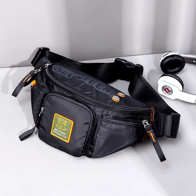 Men Waist Fanny Pack Sling Chest Bags Waterproof Oxford Multi-Pocket Military Male Travel Cross body Belt Hip Bum Bag