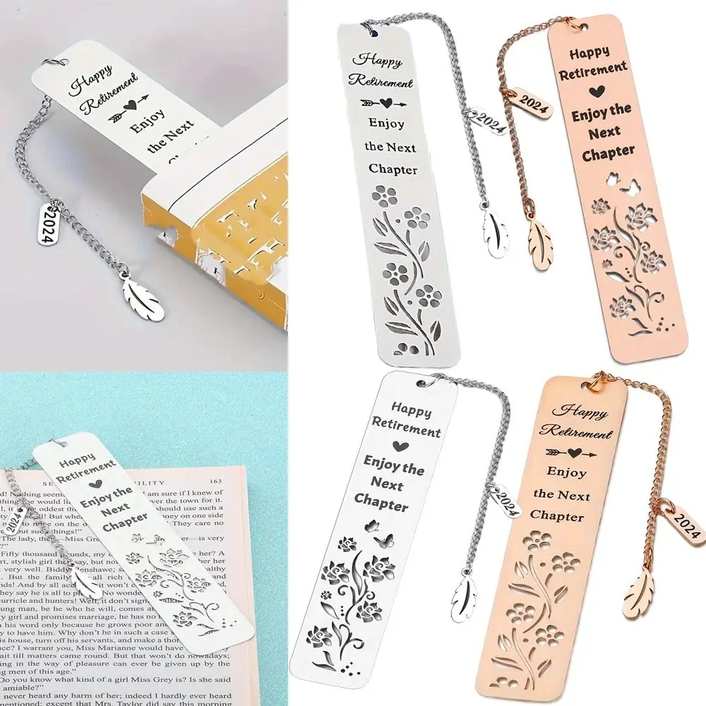 DIY Art Craft Engraved Bookmark 2024 Retirement Happy Hanger Retirement Bookmarks Creative Teacher Friend Retirement Gift