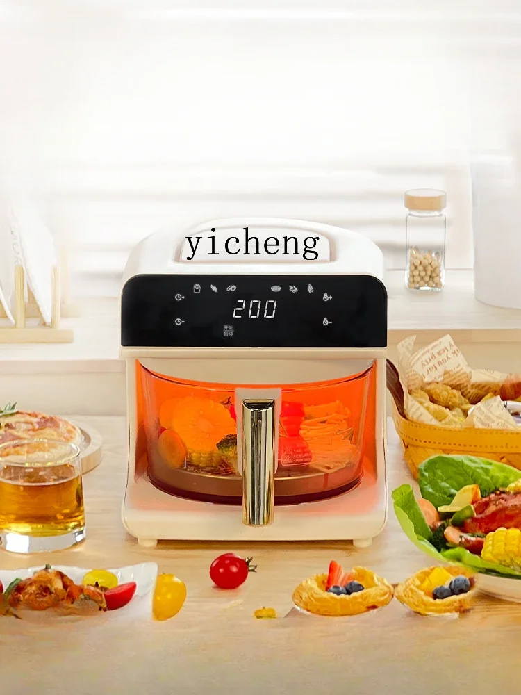 New Air Fryer Home Visual Glass Voice Control Intelligent Multifunctional Chips Machinec28