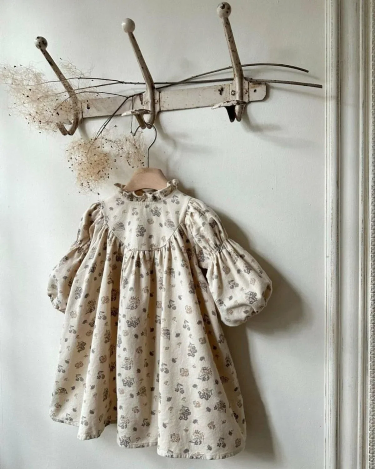 2026 القطن الفتيات خمر فستان زهري الرضع الحلو فستان الأميرة طفل ملابس ربيع جديد طفل فستان كاجوال كم طويل