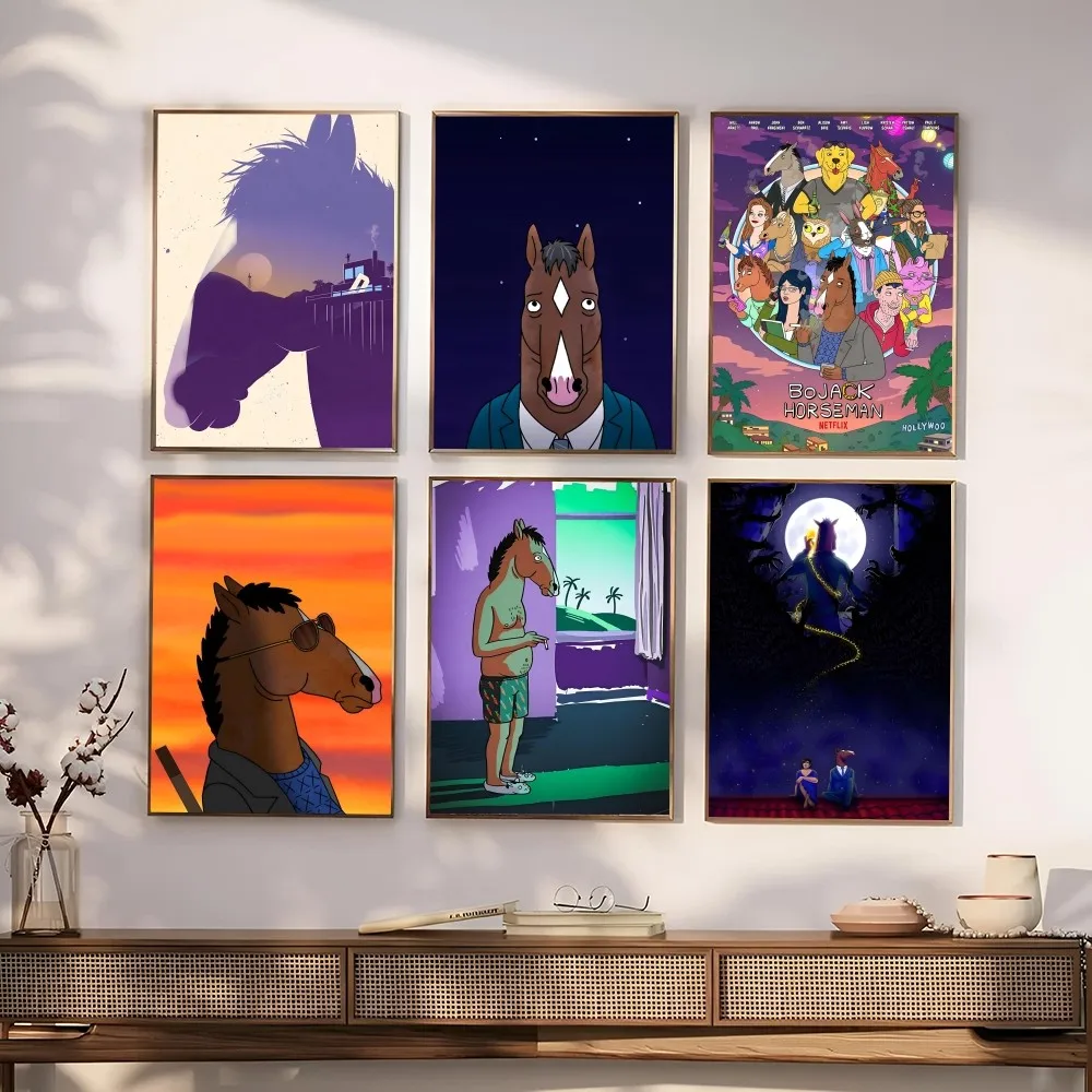 B-BoJacks Crtoon H-Horsemans Poster Paper Print Home Living Room Bedroom Entrance Bar Restaurant Cafe Art Painting Decoration