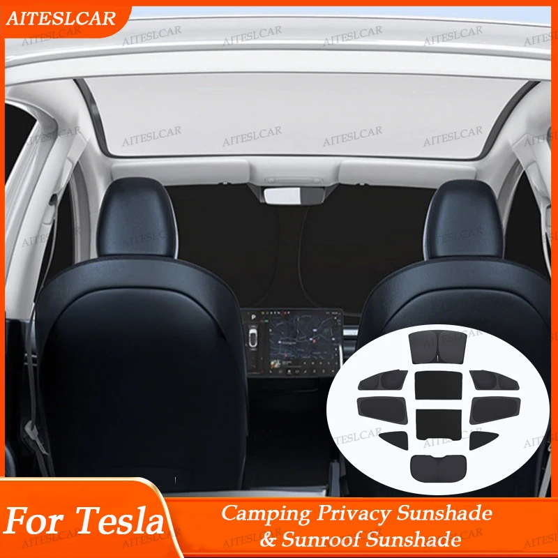 

Солнцезащитные шторки для Tesla Model Y Juniper 2025-2026: черные, для крыши, заднего и переднего стекол, боковых окон, обеспечивающие конфиденциальность и затенение