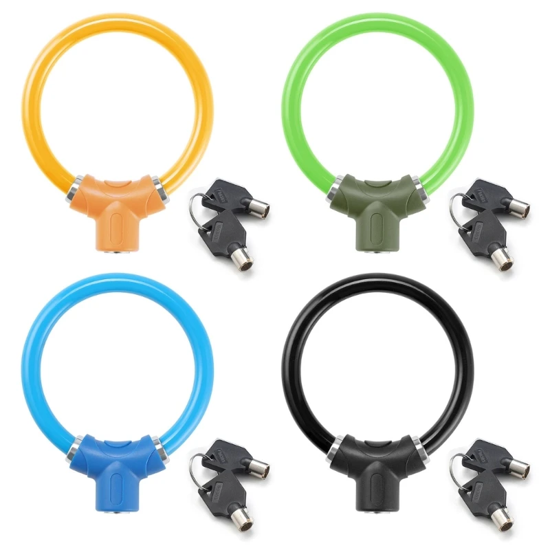 

Portable Bicycles Lock with Keys Lightweight Cycling Lock Rings Shaped Road Bike Lock Durable Padlocks Easy to Carry Dropship