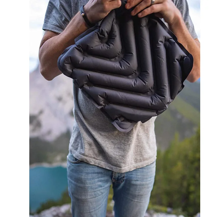 Inflatable Outdoor Seat Cushion TPU Ultralight Camping Cushion V-Shaped Stadium Seat for Concert Extra Height