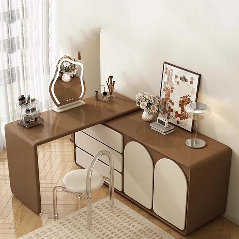 Chair Girls Dressing Table Modern Wavy Nordic Acrylic Dressing Table Drawer Coffee Coiffeuse De Chambre Furniture Bedroom