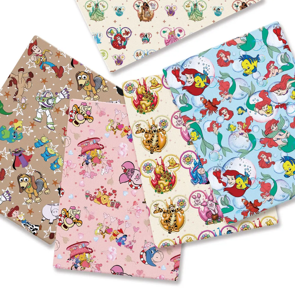 

Ткань с героями мультфильмов Диснея, хит продаж, сделай сам, ручное шитье, лоскутное шитье, детское платье, домашний лист, ткань с принтом, детская ткань для шитья