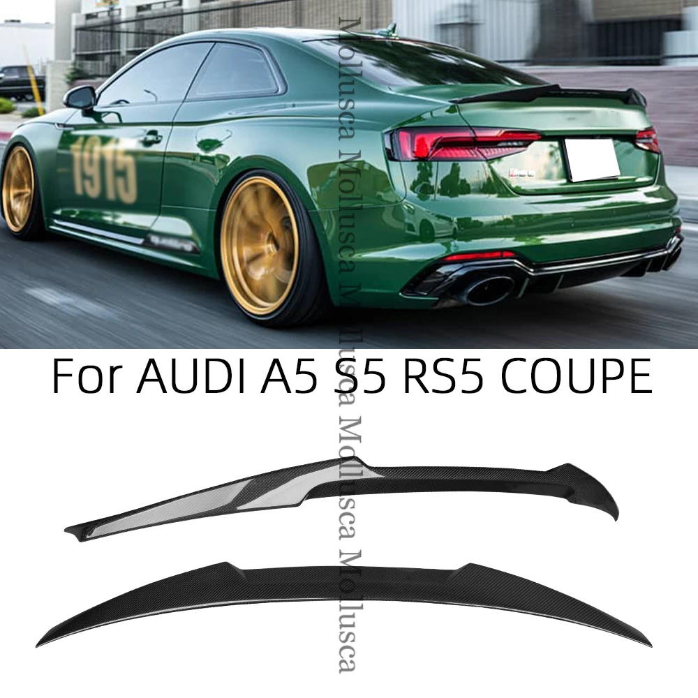 For AUDI A5 S5 RS5 B9 Coupe 2Door M4 Style Carbon fiber Rear Spoiler Trunk wing 2017-2025
