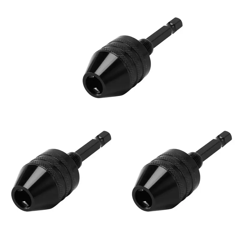 [Superx&KND]3Pcs 0.3-8Mm 1/4 Inch Keyless Drill Chuck Screwdriver Impact Driver Adaptor Hex Shank Drill Grinder Quick Change Ada