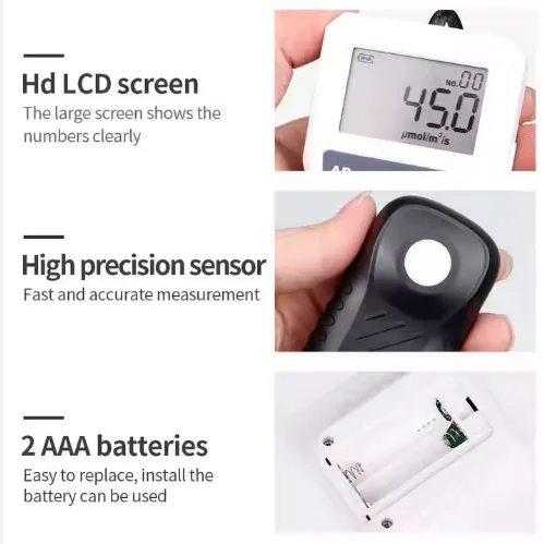 APM130 Digital Light Energy Meter Quantum PAR Meter High Precision Light Intensity Tester PPFD Measurement Plants 1 Year