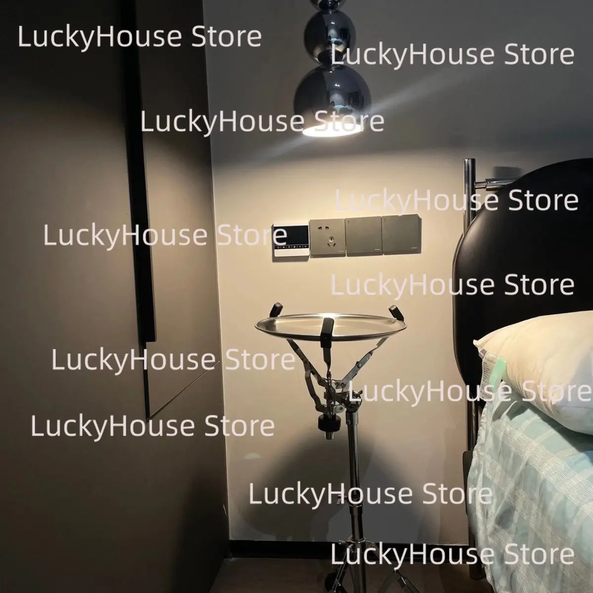 Height Adjustable Cyberpunk Mechanical Round Side Table INS Creative Bedside Sofa End Table for Balcony Home Decor