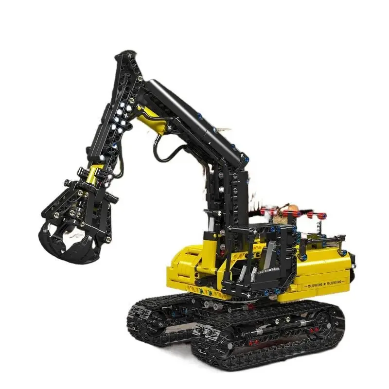 

MOULD KING 17077 Engineering Hydraulic Log Grapple Building Blocks Technical Crawler Excavator Bricks Toy Set for Boy