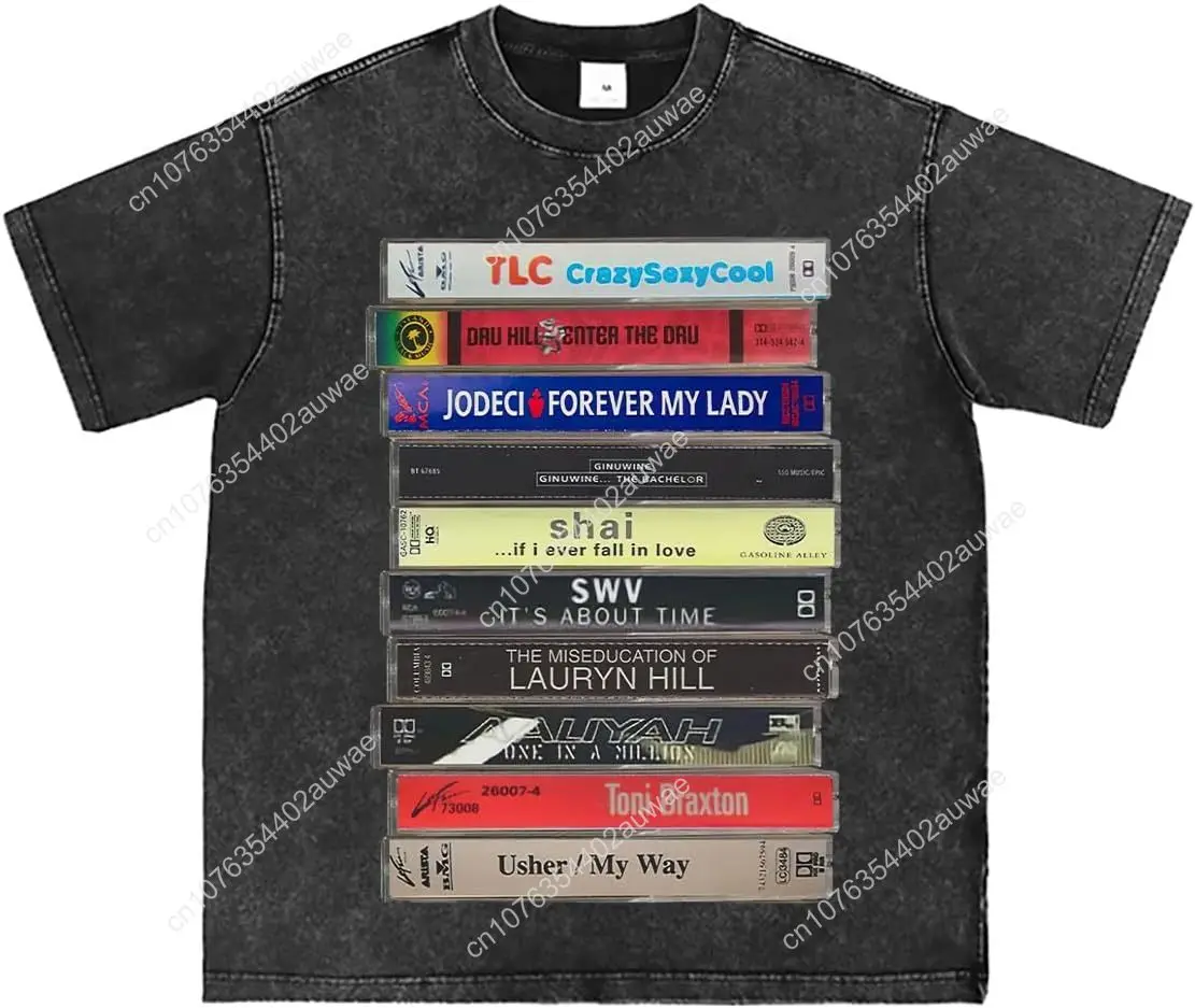 

Vintage 90s R&B Cassette Tape T-Shirt Music Graphic Unisex Tee, XL Black
