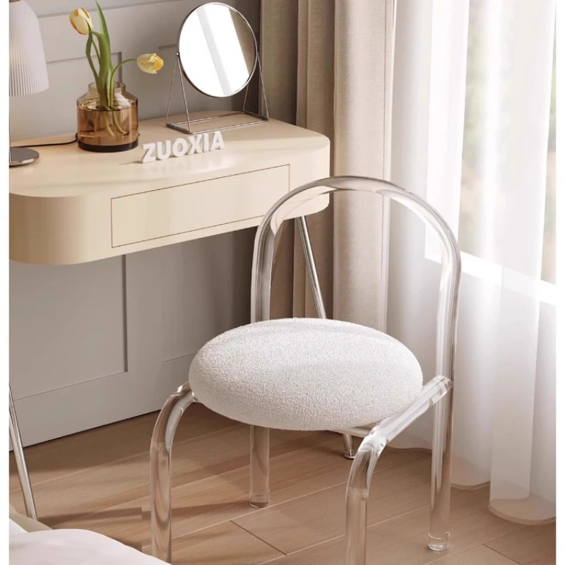 Nordic Luxury Modern Nordic Bedroom Originality Vanity Stools Cream Style Home Backrest Famous Transparent Dressing Furniture