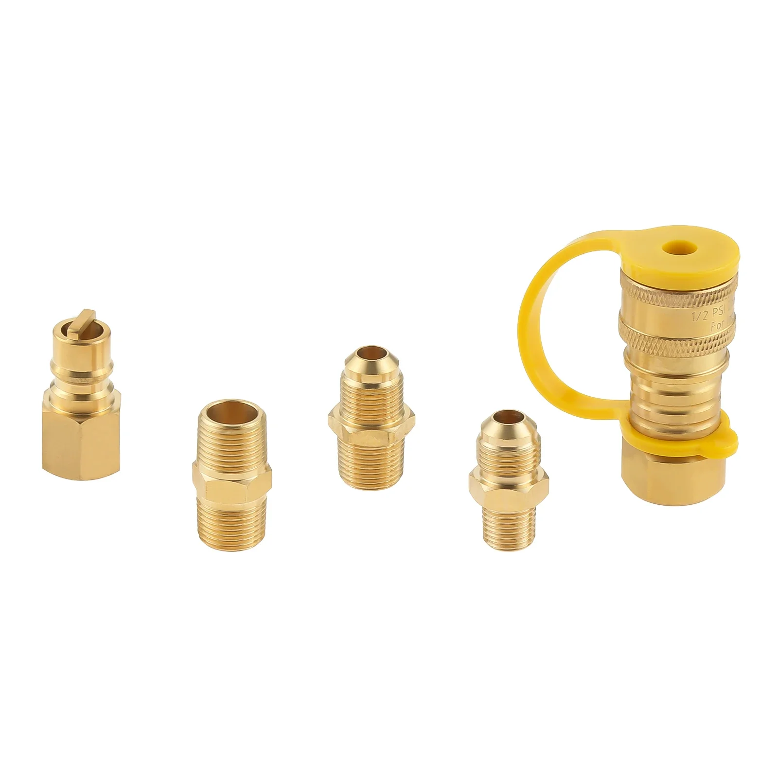 3/8In Natural Gas Quick Connect Fitting Kit Brass Propane Adapter 3/8