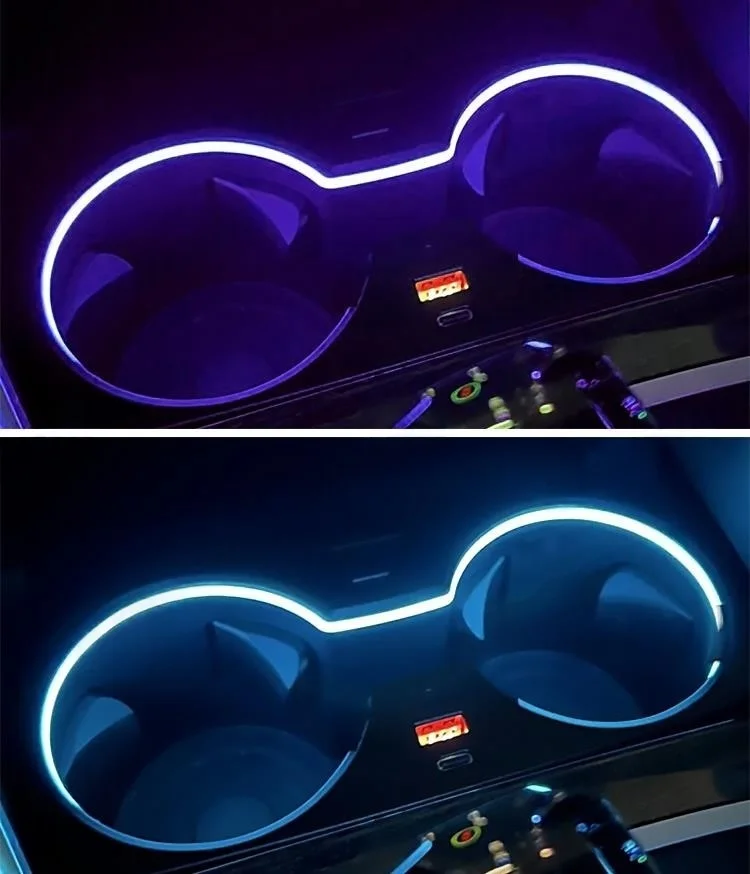 2/3/4 Serie Getränkehalter-Lampe Ambientebeleuchtung mit ultraschnellem Laden für BMW G20 I3 I4 G22 Auto-Getränkehalter 11 Farben LED – Detail 11