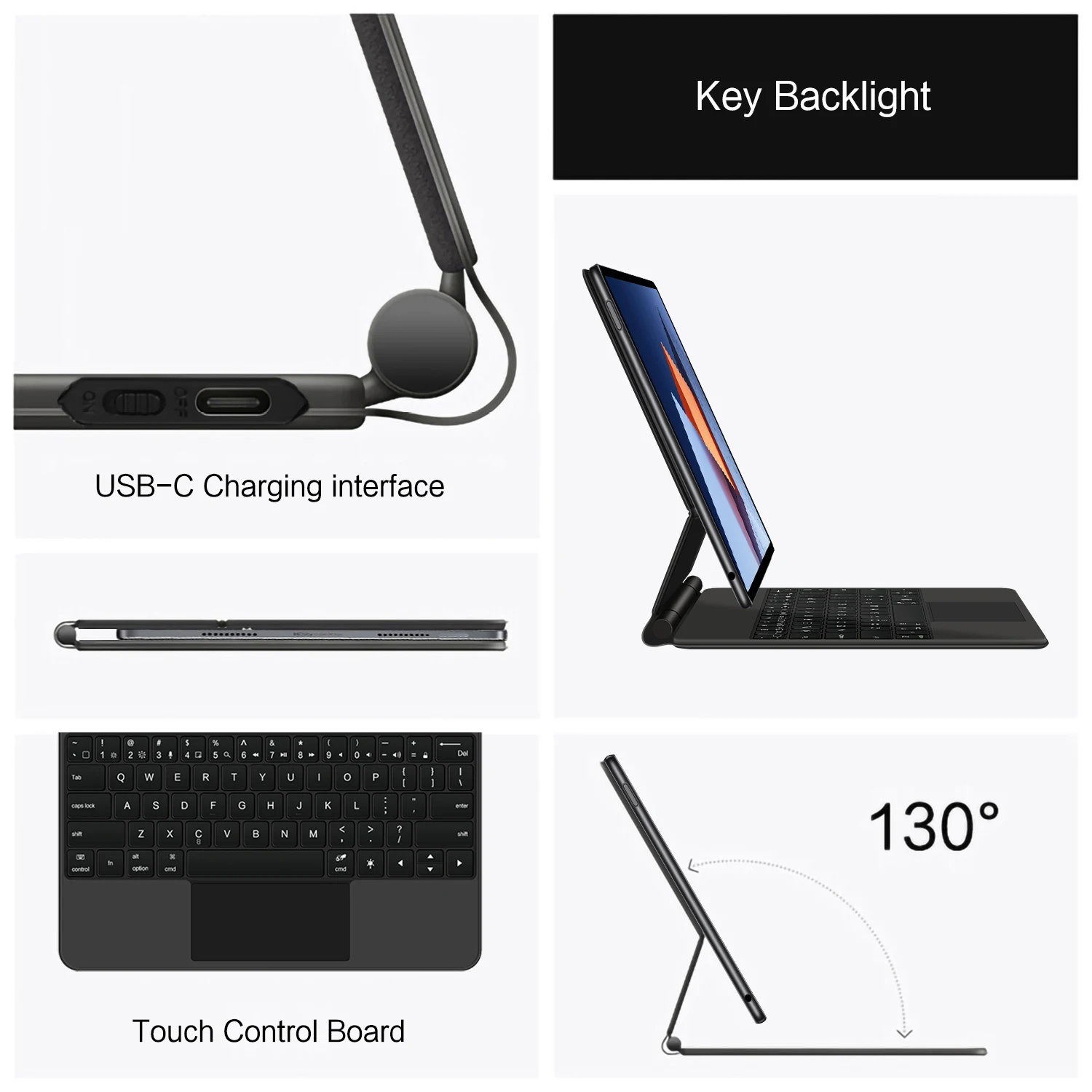 Imagem -03 - Smart Case para Huawei Matebook e Teclado Mágico Magnético Folio Árabe Russo Espanhol Português 2023 12.6 Drc-w58 W56 W76