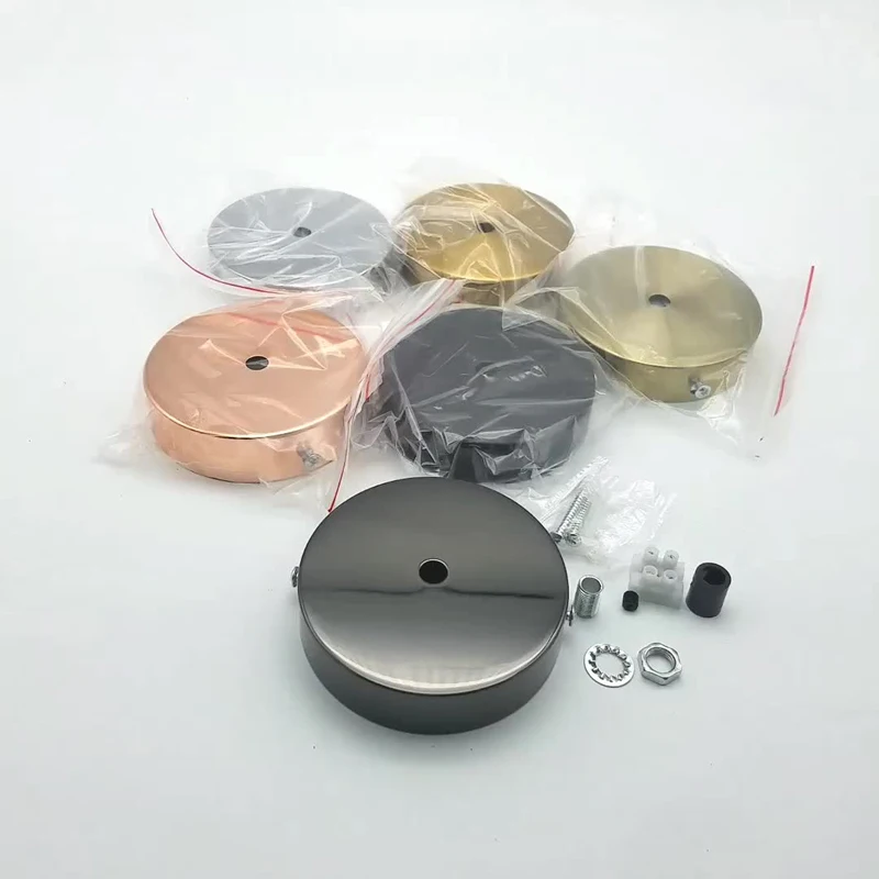 Ceiling Plate Black/Silver/Gold/ Pendant lamp Round 8/10/12cm  Tray Wall lamp Metal Plating Base  Edge Tray kit Base