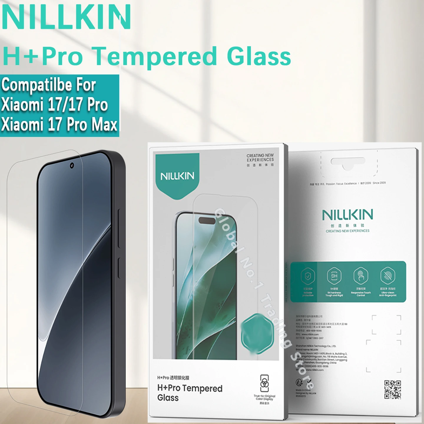 

NILLKIN For Xiaomi 17 Pro Max Xiaomi 17 Ultra H+PRO Transparent explosion-proof glass protective film half screen tempered film