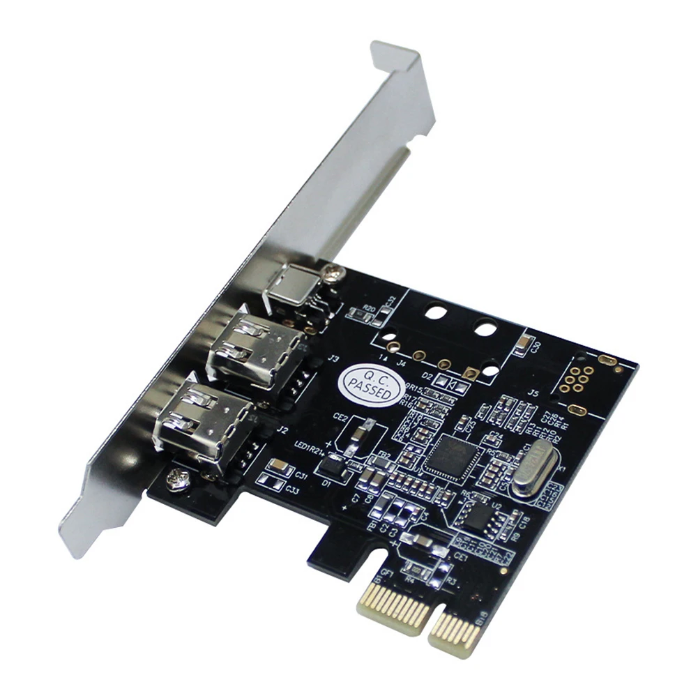 PCI-E 1X to 16X 1394 DV Video Capture Card with 6 Pin to 4 Pin Firewire Adapter Desktop Computer 3 Port Accessory