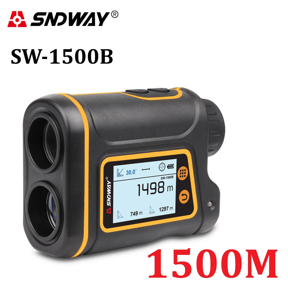 SNDWAY 1500M Telescope Laser Range Finder Digital Distance Meter Hunting Golf Rangefinder LCD Display Roulette Tape Measure