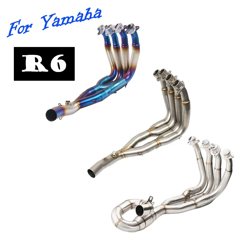 Motorcycle exhaust pipe yamaha r6 motorcycle exhaust system Front pipe For Yamaha R6 YZF-R6 yzf 2006-2014 2006-2020 51mm exhaust