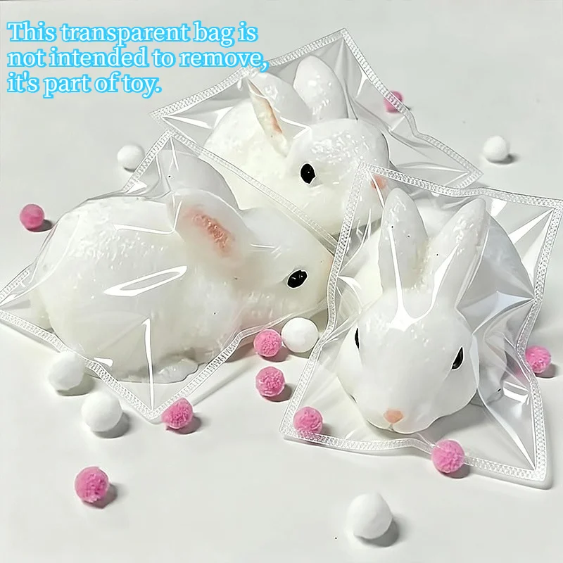 1/2/3 Stück Flauschiges Weißes Kaninchen Squishy Spielzeug, Ultra Weicher Stressabbau-Ball, Lustiges Fidget-Spielzeug für Kinder, Oster-Party-Geschenk